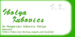 ibolya kubovics business card